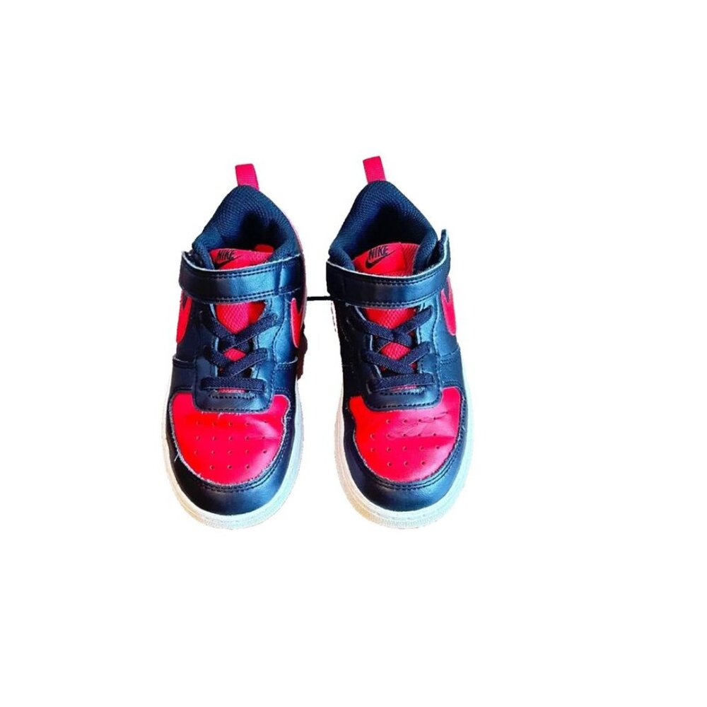 Nike Court Borough low 2 unisex 10C Black Red White Athletic Shoes Sneakers